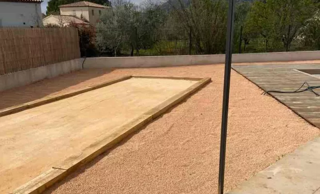 Création de terrain de pétanque, Hyères, QR Paysage