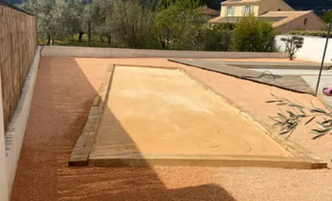 Création de terrain de pétanque, Hyères, QR Paysage
